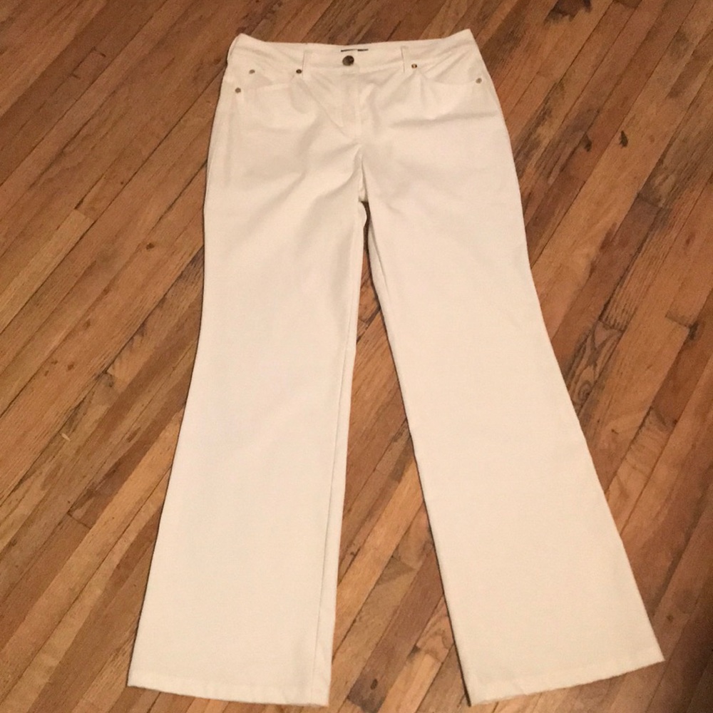 Escada wide leg white pants